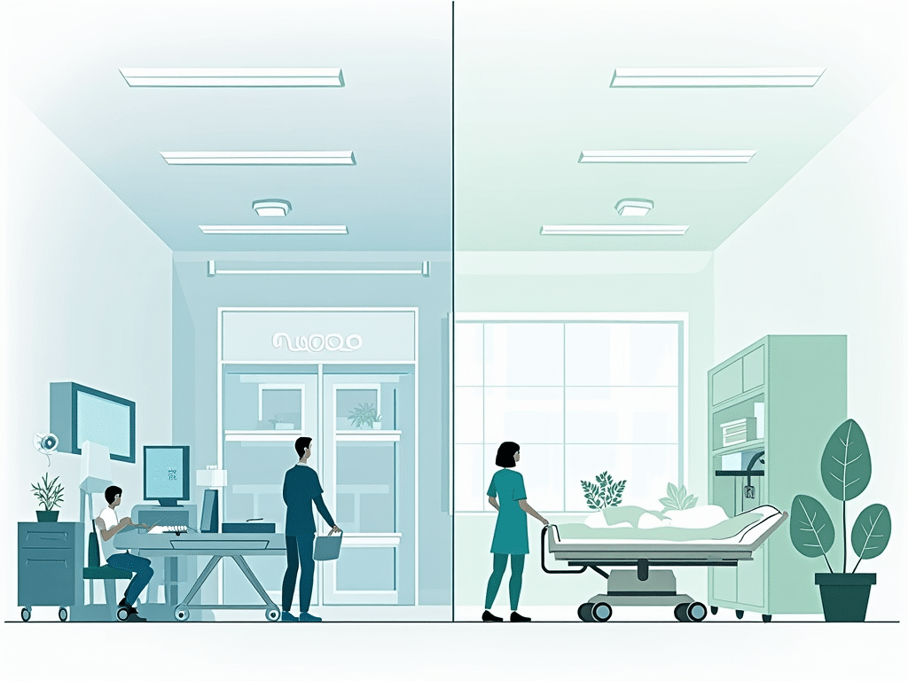 Efficient hospital operations and patient areas